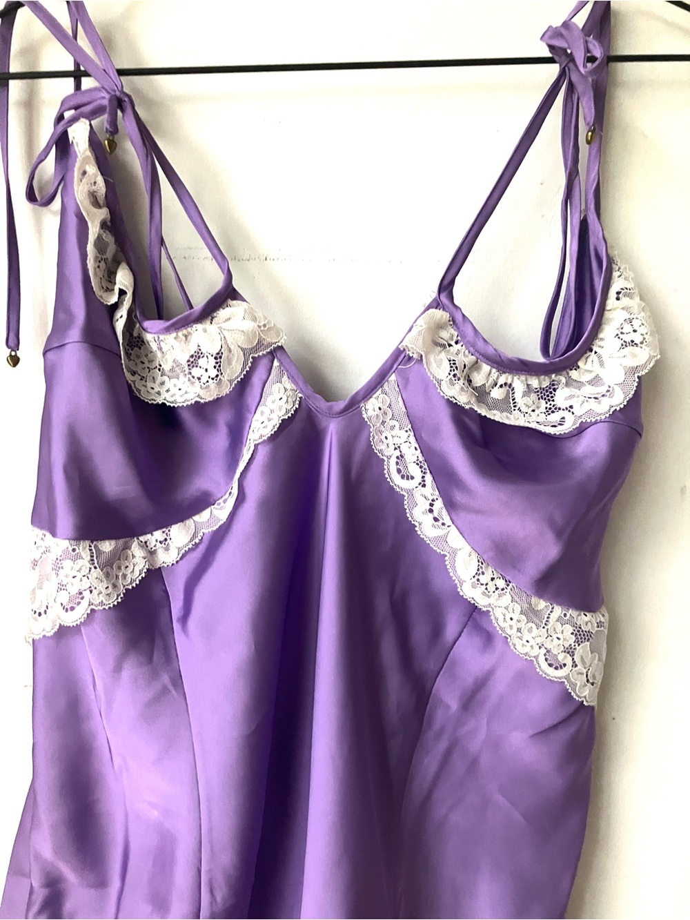 Free People Lavender Lace-Trim Bodysuit XL - Picture 7 of 9